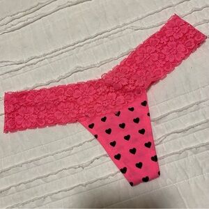 Victoria’s Secret PINK vintage polka dot heart thong panty
